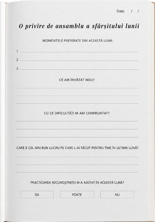 Pagina Sfârșitul lunii din jurnal